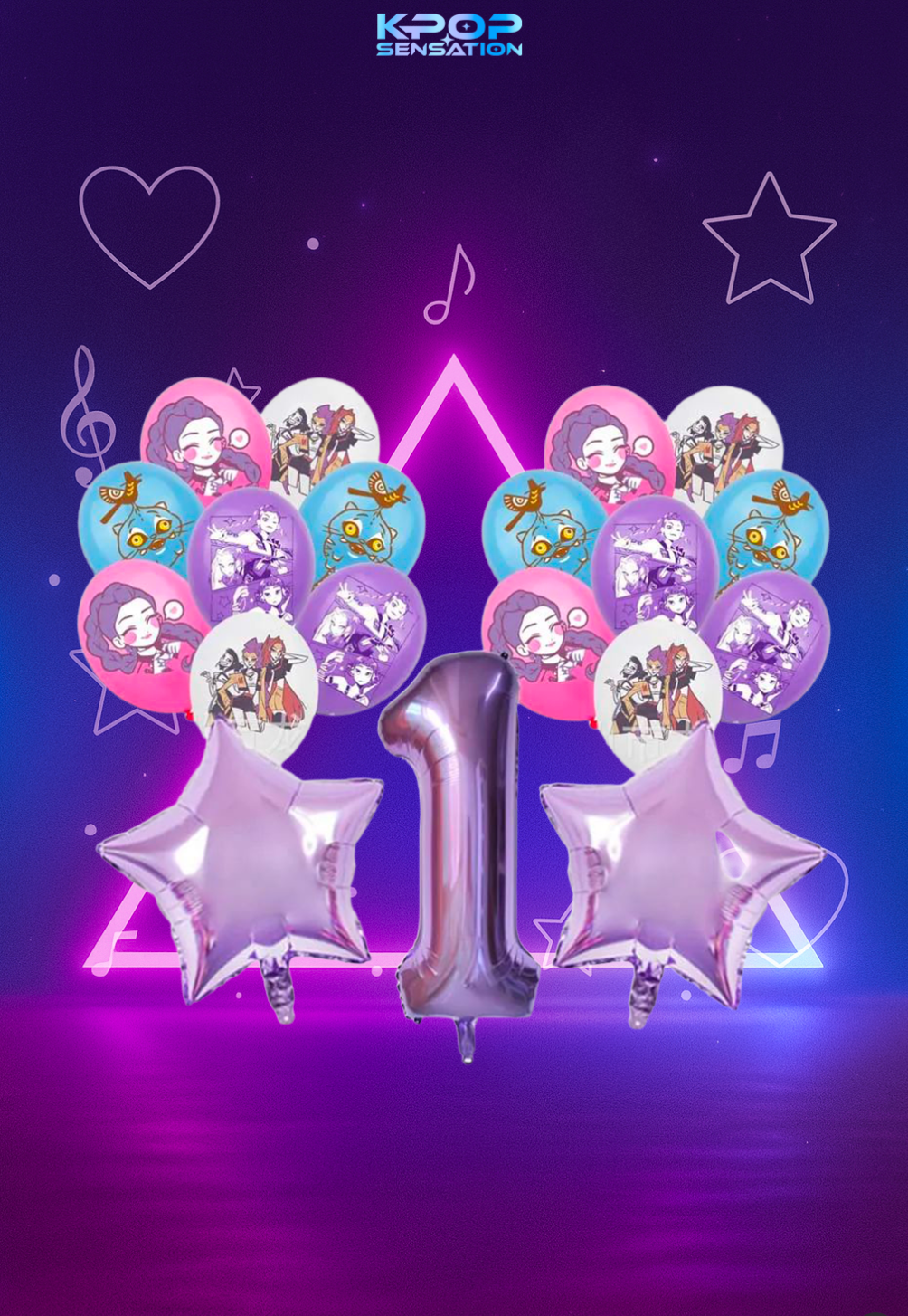 Ballons K-Pop Demon Hunters™ – Chiffres d’anniversaire (19 pièces)